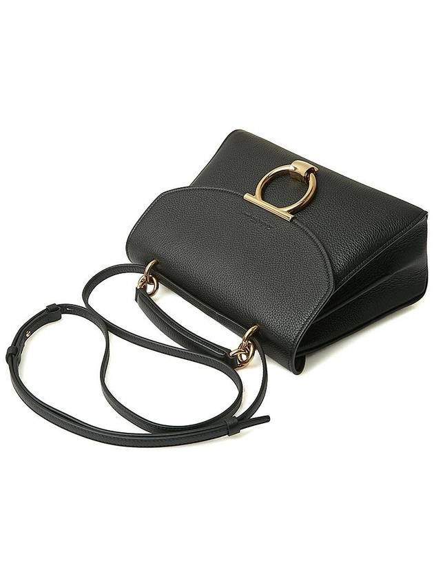 Gancini Small Tote Bag Black - SALVATORE FERRAGAMO - BALAAN 5