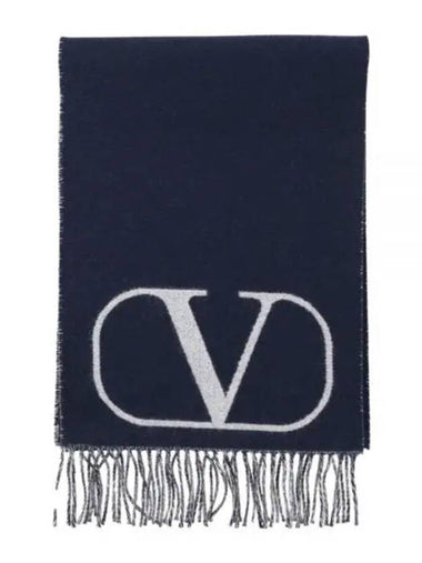 5Y0ER033 RBH NB4 5Y2ER033 V logo wool cashmere muffler - VALENTINO - BALAAN 1