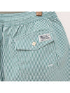 Logo Patch Striped Swim Shorts Green - POLO RALPH LAUREN - BALAAN 7