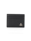 Grain Leather Folding Card Wallet Black - VIVIENNE WESTWOOD - BALAAN 2