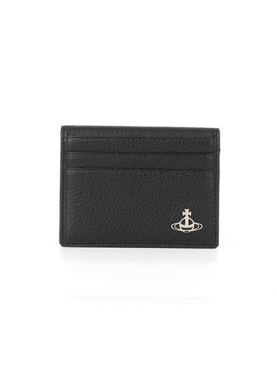 Grain Leather Folding Card Wallet Black - VIVIENNE WESTWOOD - BALAAN 2