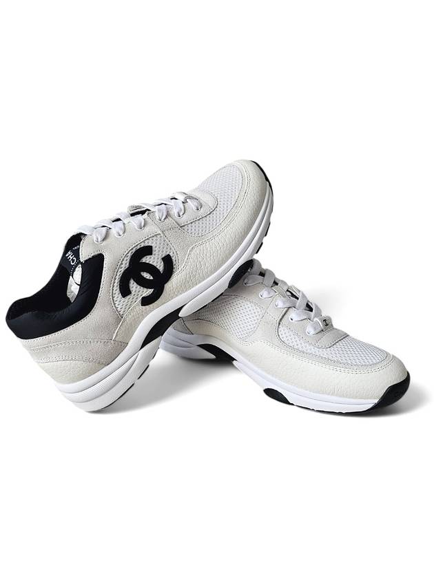 CC Logo Trainer Tennis Sneakers Women's White G38299 - CHANEL - BALAAN 4