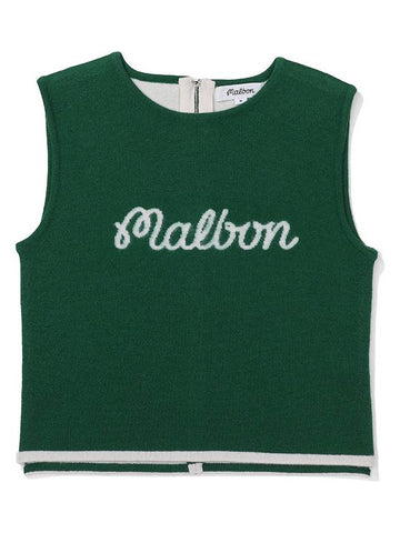 Wool Hairy Sleeveless Knit GREEN WOMAN - MALBON GOLF - BALAAN 1