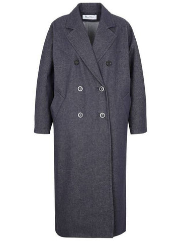 Women's Bako Denim Effect Double Coat - MAX MARA - BALAAN.