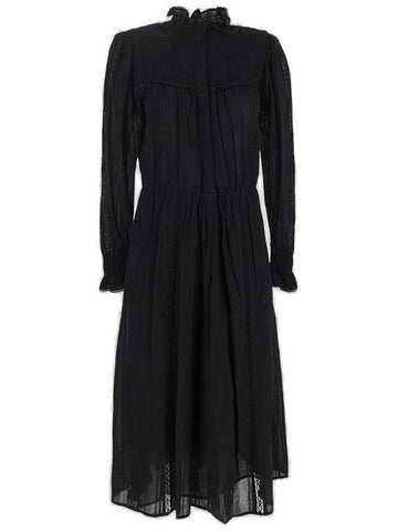 Women's Imany Midi Dress Black - ISABEL MARANT ETOILE - BALAAN 1