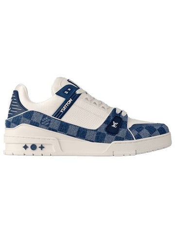 LV Trainer Low Top Sneakers White Blue - LOUIS VUITTON - BALAAN 1