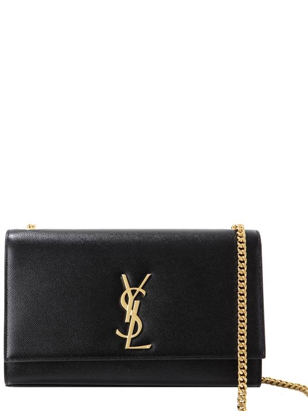 Monogram Kate Chain Gold Hardware Medium Cross Bag Black - SAINT LAURENT - BALAAN 2