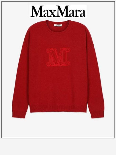 Edo Monogram Cashmere Knit Top Red - MAX MARA - BALAAN 2