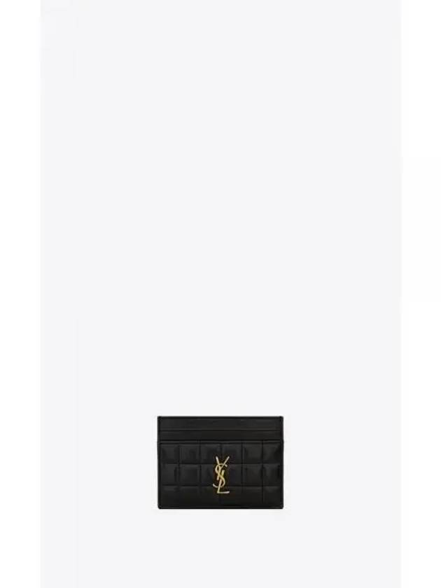 Cassandre Quilting Leather Card Wallet Black - SAINT LAURENT - BALAAN 2