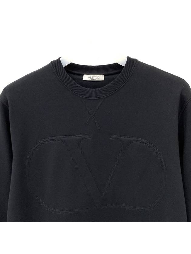 V Logo Print Sweatshirt Black - VALENTINO - BALAAN 4