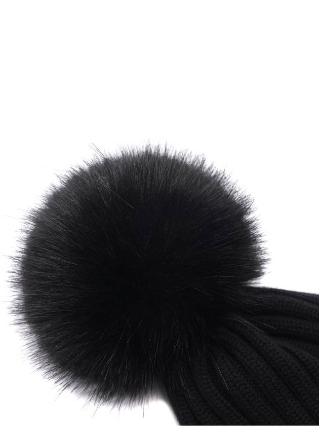 Women s Logo Patch Pom Wool Beanie 3B00027 M1131 999 24F - MONCLER - BALAAN 3