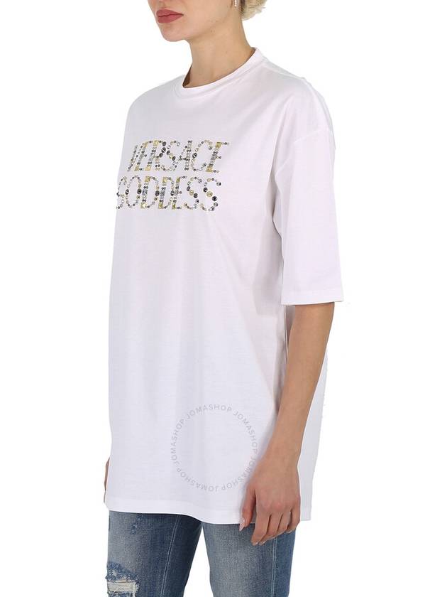 Goddess Print T-Shirt 10090891A06207 - VERSACE - BALAAN 4