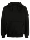 Men's Oversized Cotton Hoodie Black - STONE ISLAND - BALAAN 2