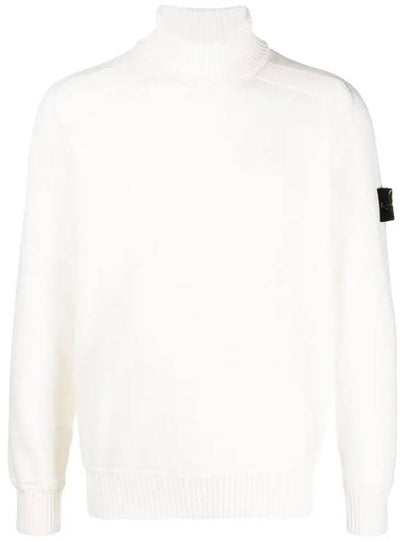 Waffen Patch Cotton Knit Turtleneck Off White - STONE ISLAND - BALAAN 2