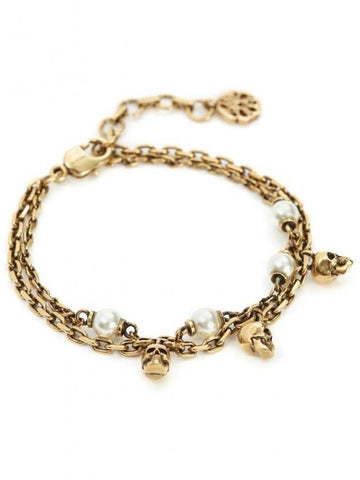 Pearl School Chain Bracelet Gold - ALEXANDER MCQUEEN - BALAAN 1