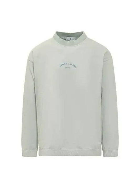 Marina Cotton Nylon Terry Fleece Crewneck Sweatshirt Sky Blue - STONE ISLAND - BALAAN 2