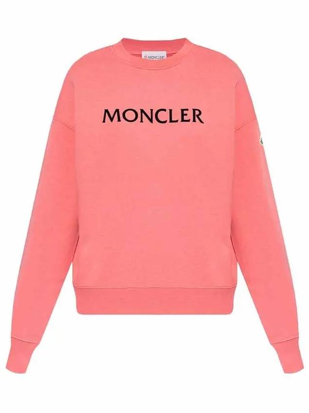 Logo Printed Cotton Sweatshirt Pink - MONCLER - BALAAN 2