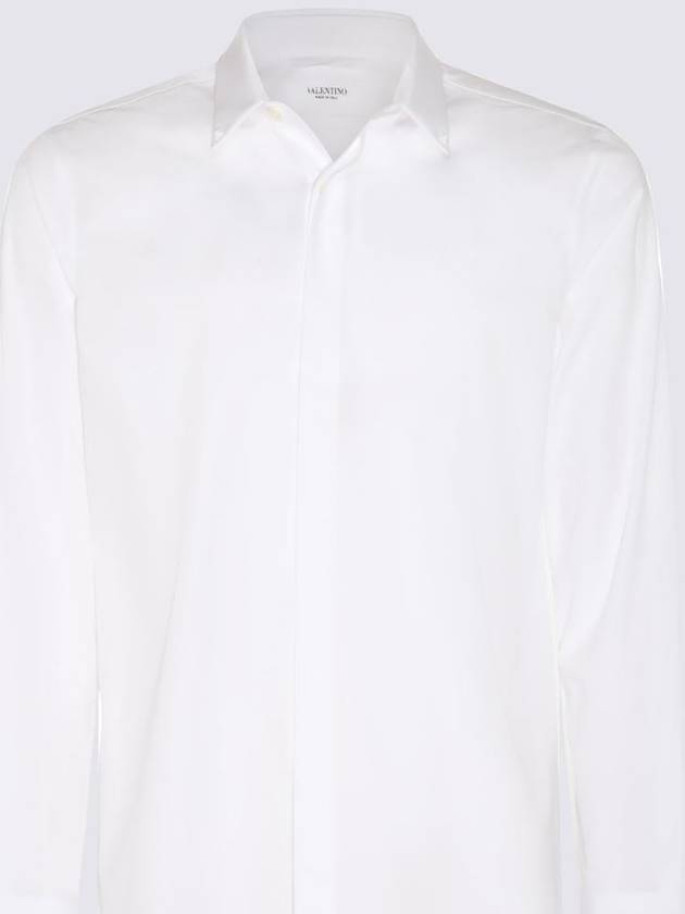 Rockstud Untitled Studded Cotton Long Sleeve Shirt White - VALENTINO - BALAAN 2