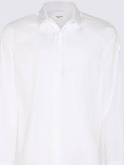 Rockstud Untitled Studded Cotton Long Sleeve Shirt White - VALENTINO - BALAAN 2