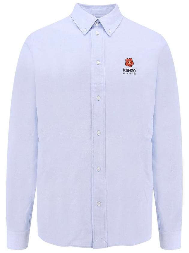 Boke Flower Crest Long Sleeve Shirt Sky Blue - KENZO - BALAAN 2