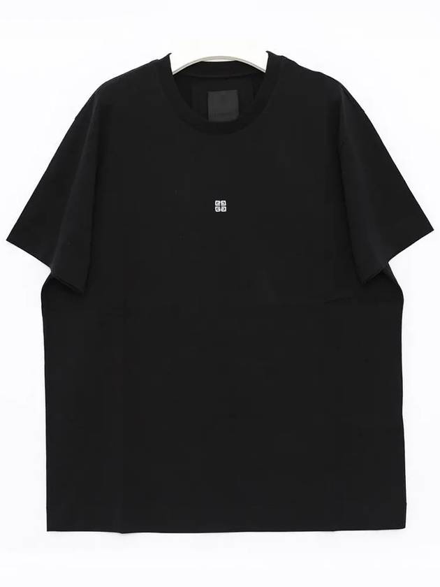 Men's 4G Embroidery Jersey Short Sleeve T-Shirt Black - GIVENCHY - BALAAN 4