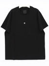 Men's 4G Embroidery Jersey Short Sleeve T-Shirt Black - GIVENCHY - BALAAN 2