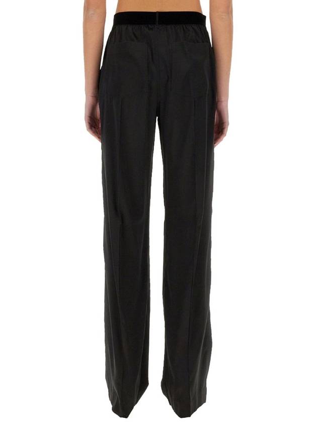 Women's Stretch Silk Straight Pants Black - TOM FORD - BALAAN 8