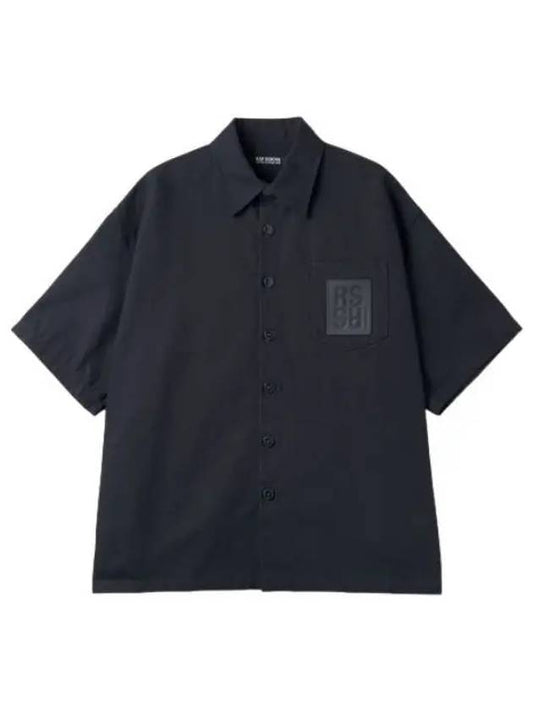 Oversized short sleeve denim shirt dark navy - RAF SIMONS - BALAAN 1