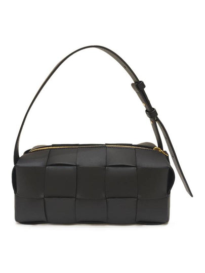 Brick Cassette Intrecciato Small Shoulder Bag Black - BOTTEGA VENETA - BALAAN 2