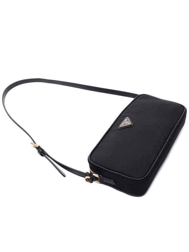 Enamel Triangle Cross Bag Black - PRADA - BALAAN 6