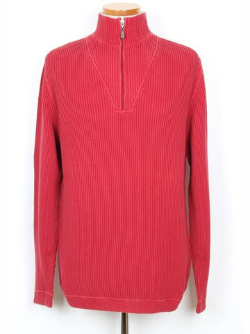 Half zip up sweater knit red 54 - BRUNELLO CUCINELLI - BALAAN 1