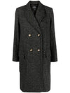 GINA Herringbone Wool Double Coat Dark Gray - A.P.C. - BALAAN.