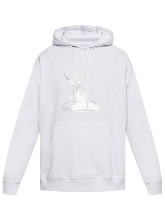 Cupid Print Cotton Hood White - BURBERRY - BALAAN.