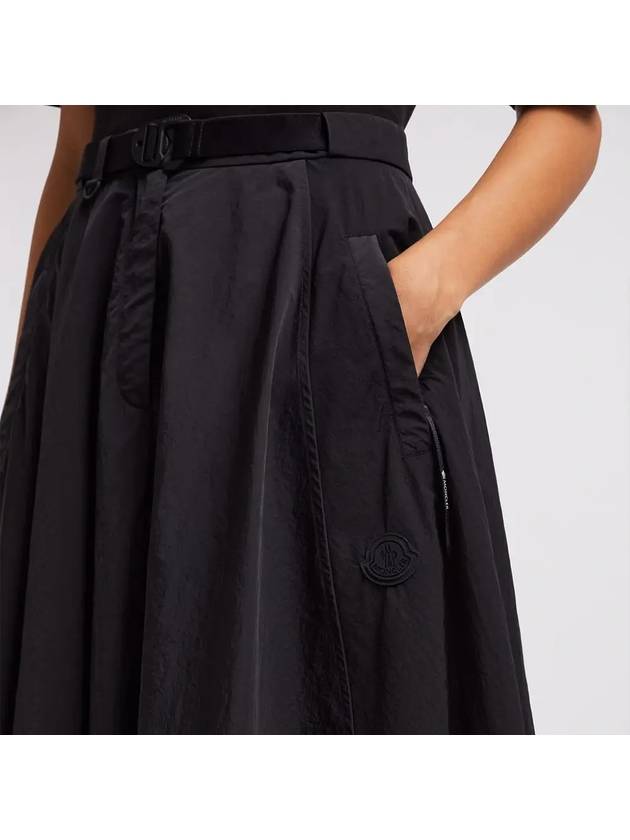 Nylon midi A line skirt black - MONCLER - BALAAN 6