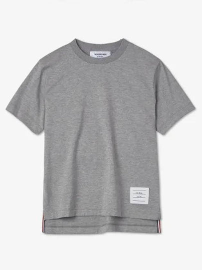 Logo Patch Lightweight Jersey Relaxed Fit Short Sleeve T-Shirt Grey - THOM BROWNE - BALAAN 2