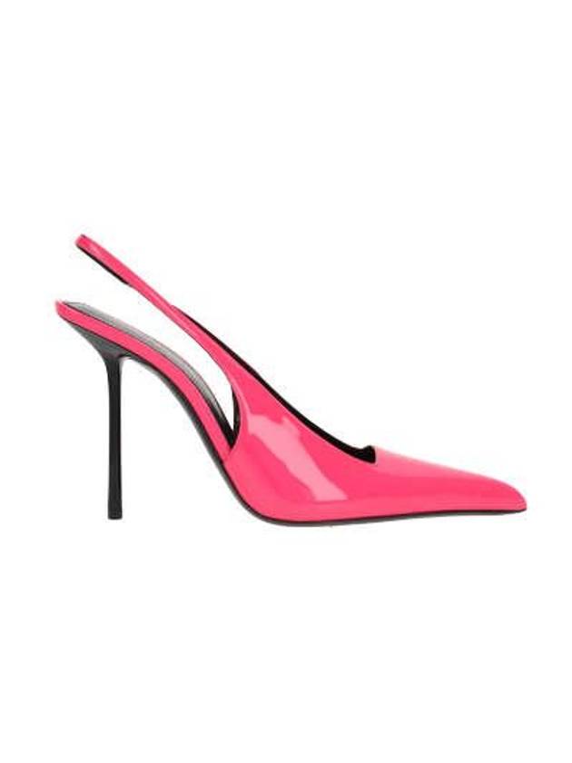 Kiss Patent Leather Slingback Heel Rose Fluo - SAINT LAURENT - BALAAN 6