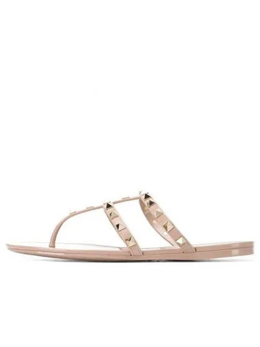 Women s Rockstud Beige Flip Flops 0T84 PVS P45 1156489 - VALENTINO - BALAAN 1