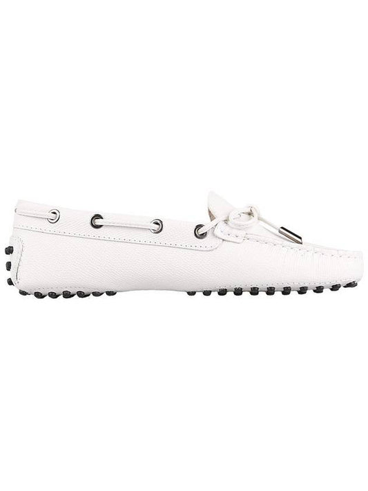 Women's Leather Gommino Driving Shoes White - TOD'S - BALAAN 1