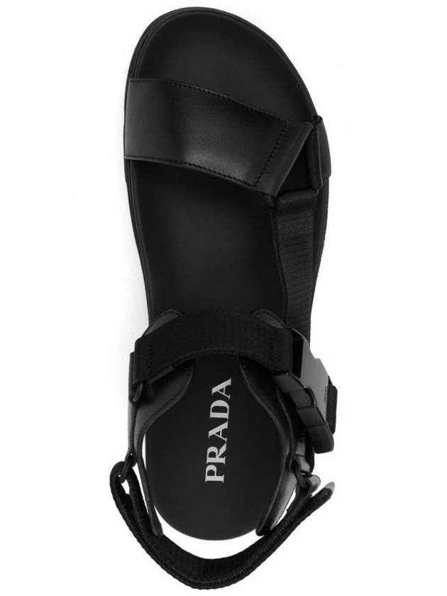 Sporty Leather Re-Nylon Tape Sandals Black - PRADA - BALAAN 5