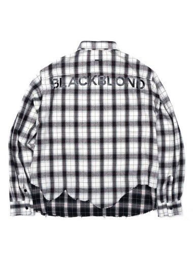 Classic Smile Logo Layered Check Shirt White - BLACKBLOND - BALAAN 1