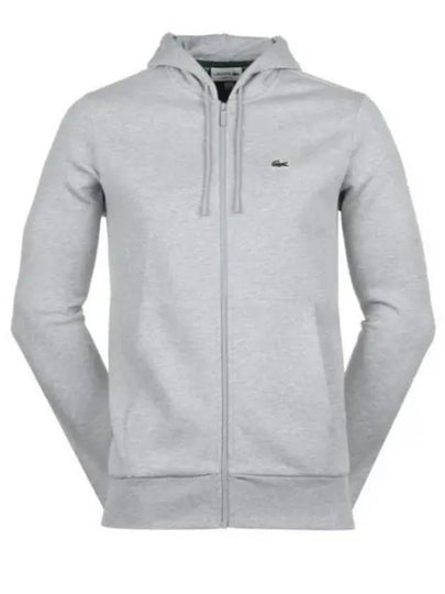 Kangaroo Pocket Cotton Hooded Jacket Grey - LACOSTE - BALAAN 2