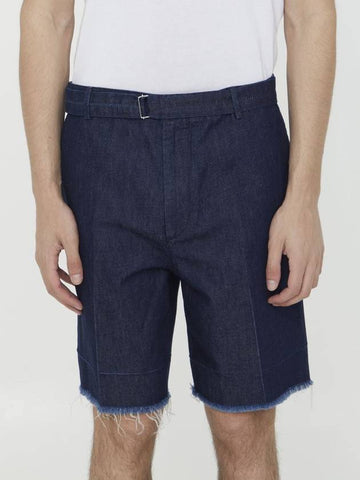 Blue Denim Bermuda Shorts - LANVIN - BALAAN 1