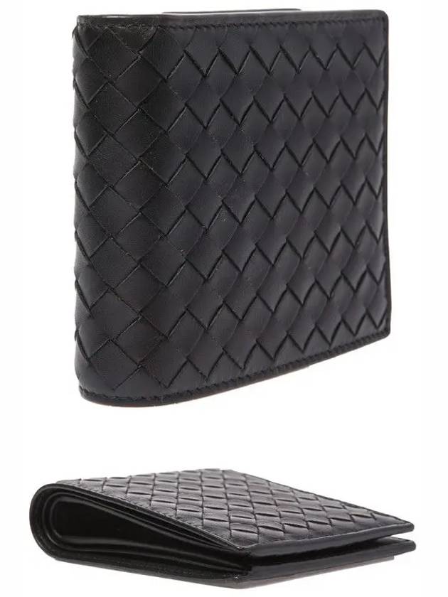 Intrecciato Calf Leather Half Wallet Black - BOTTEGA VENETA - BALAAN 4