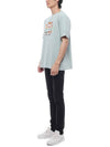 Surfing Foxes Logo Print Short Sleeve T-Shirt Sky Blue - MAISON KITSUNE - BALAAN 5