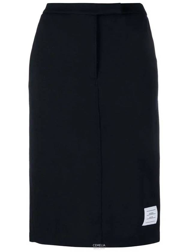 Milano Stitch Wool H Line Skirt Navy - THOM BROWNE - BALAAN 2