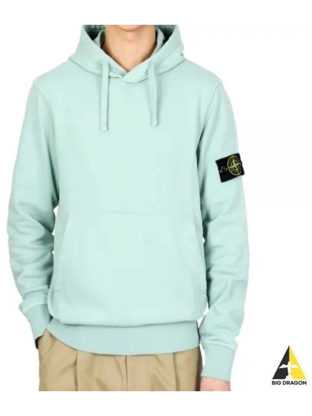 Logo Patch Drawstring Hoodie Green - STONE ISLAND - BALAAN 2