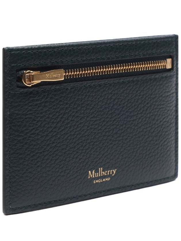 Classic Grained Leather Zipped Card Holder Green - MULBERRY - BALAAN 4