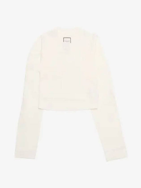 Cropped Long Sleeve T Shirt White Women M241TS18719W - WOOYOUNGMI - BALAAN 1