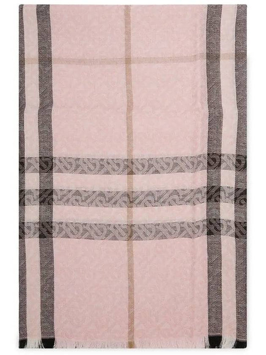 Monogram Check Wool Silk Muffler Pink - BURBERRY - BALAAN 2
