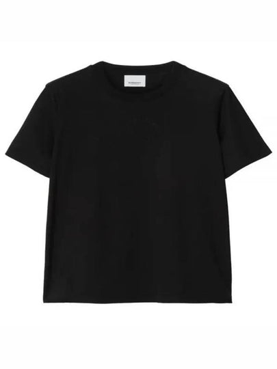 Embroidered Oak Leaf Crest Cotton Short Sleeve T-Shirt Black - BURBERRY - BALAAN 2